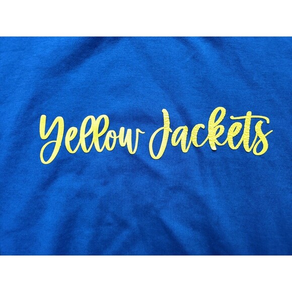 Yellow Jackets Blue Sweatshirt Women's XXL Embroidered Blue Short Sleeve - Picture 2 of 6
